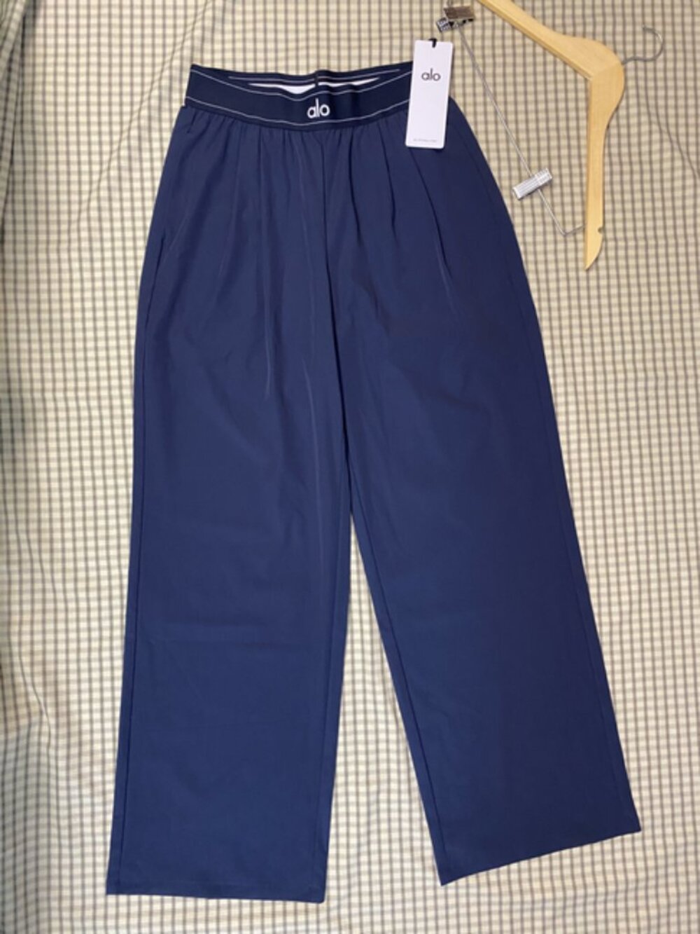 Navy Blue🧚‍💃Alo Yoga Suit Up Wide Leg Trouser Chic Workout Regular30” |Sz S-M - Picture 2 of 7